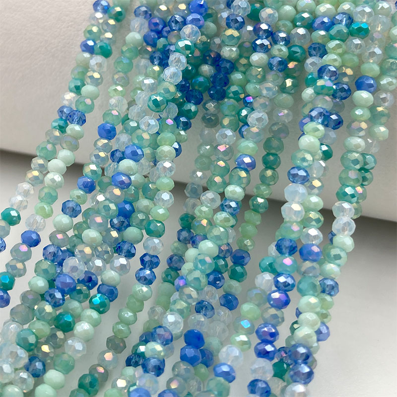 Embroidery Glass Beads - 2mm kryształowe koraliki mieszane kolory fasetowane
