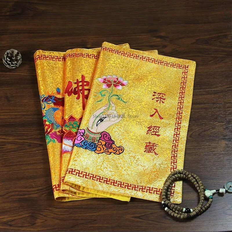 Embroidery Bag - 42CM Podwójnie Haftowana Satynowa Tkanina Lotos
