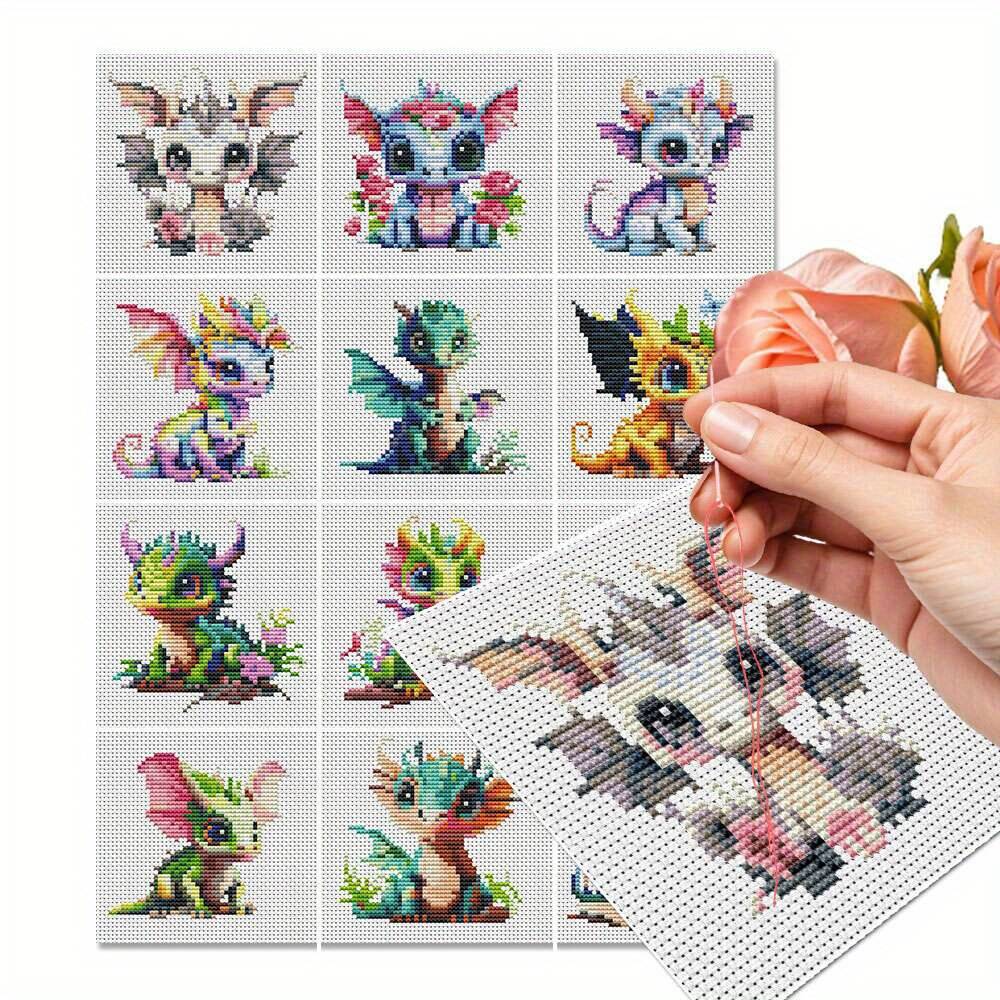 Embroidery Job - 12 szt. Zestaw do haftu krzyżykowego
