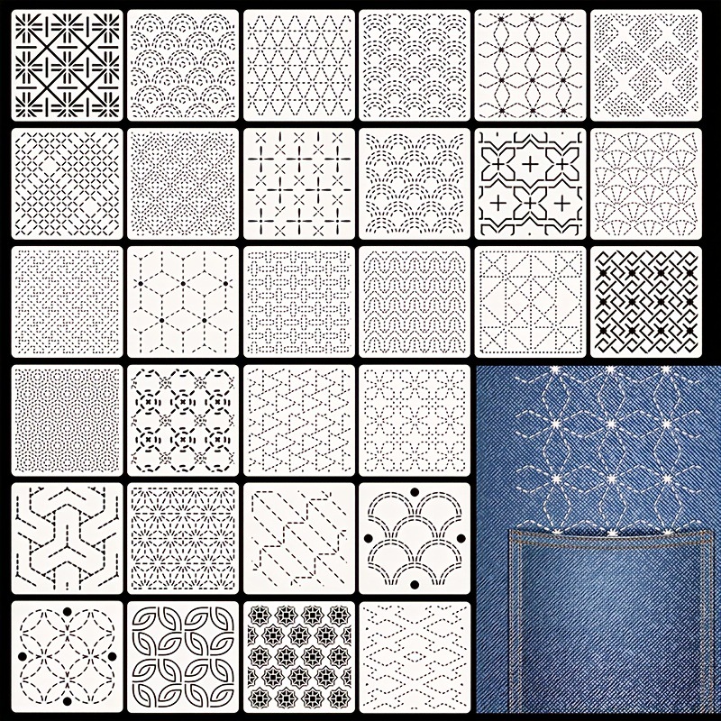 Embroidery Pattern - 30 szt. Szablonów do haftu DIY,