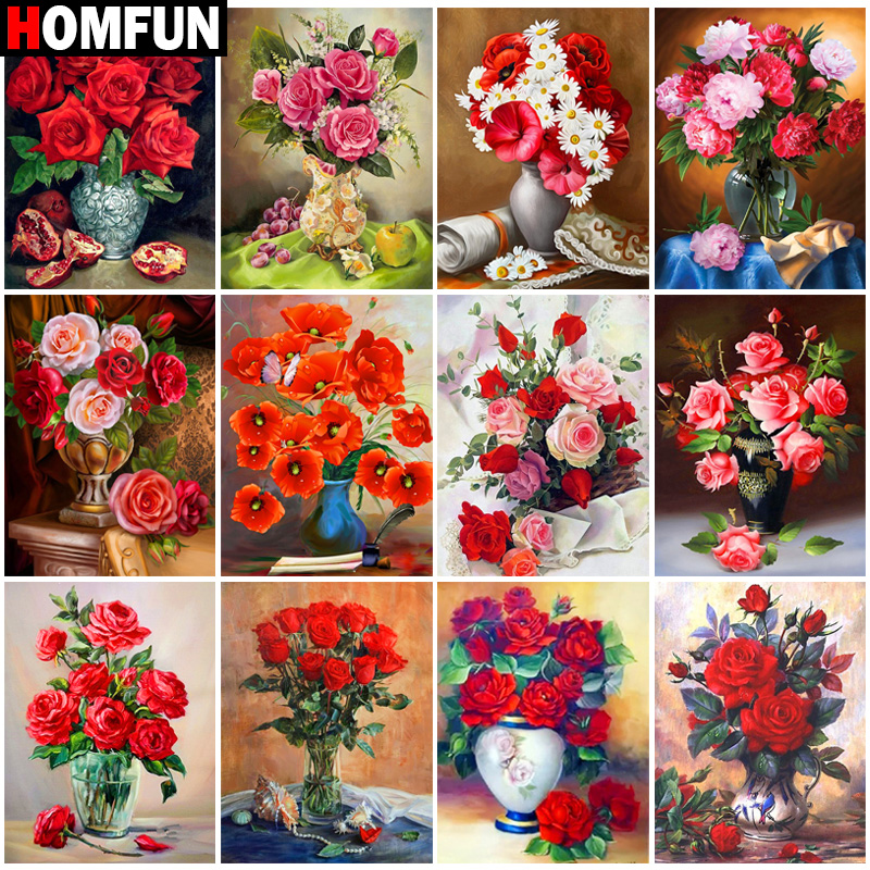 HOMFUN Zestaw do haftu diament – Embroidery Rose Stitch recenzja i cena