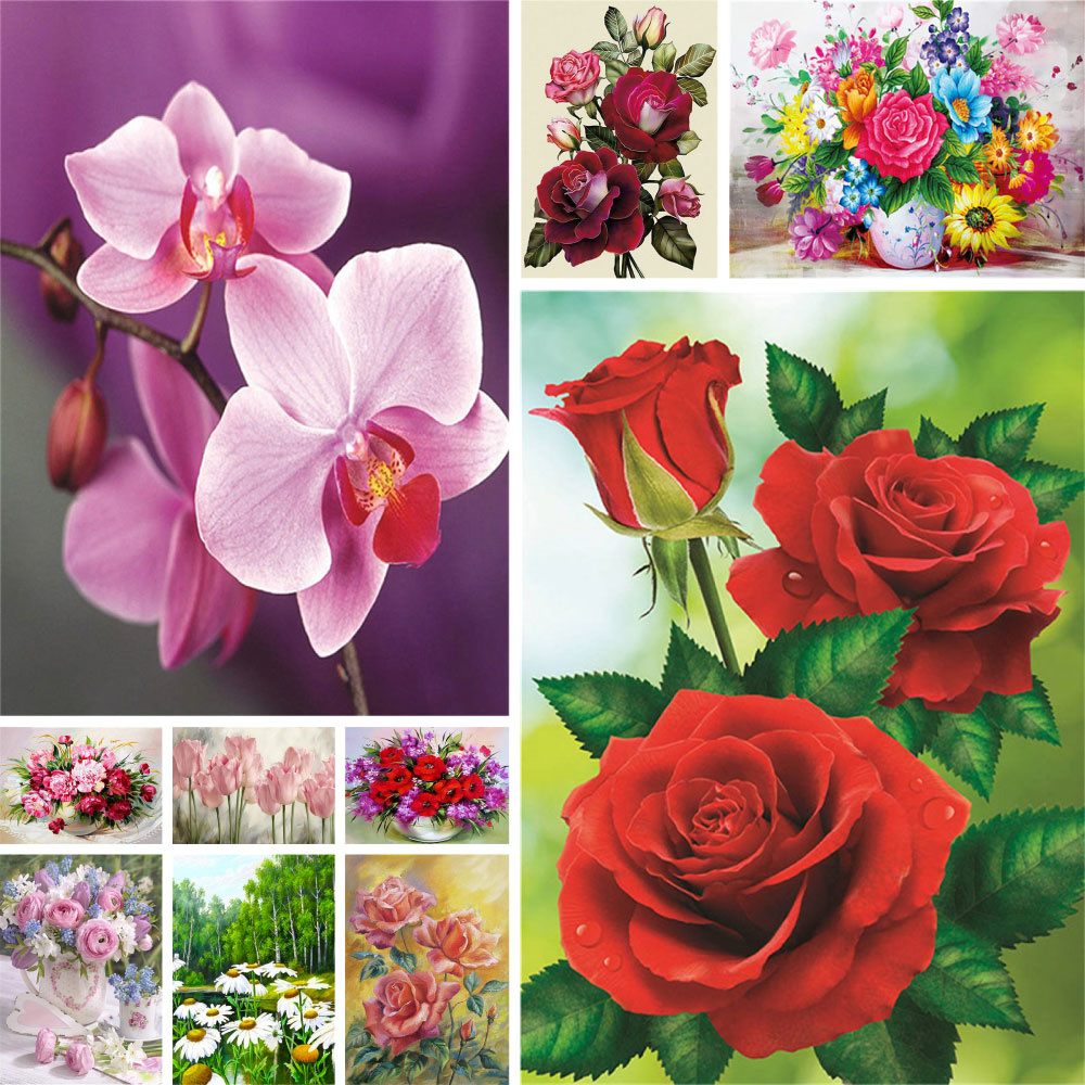 Kwiaty róża mak z nadrukiem ha – Embroidery Rose Stitch recenzja i cena