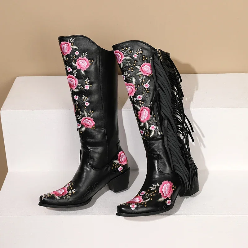 Moda Haft Kwiat Zachodnie buty – Embroidery Yes recenzja i cena