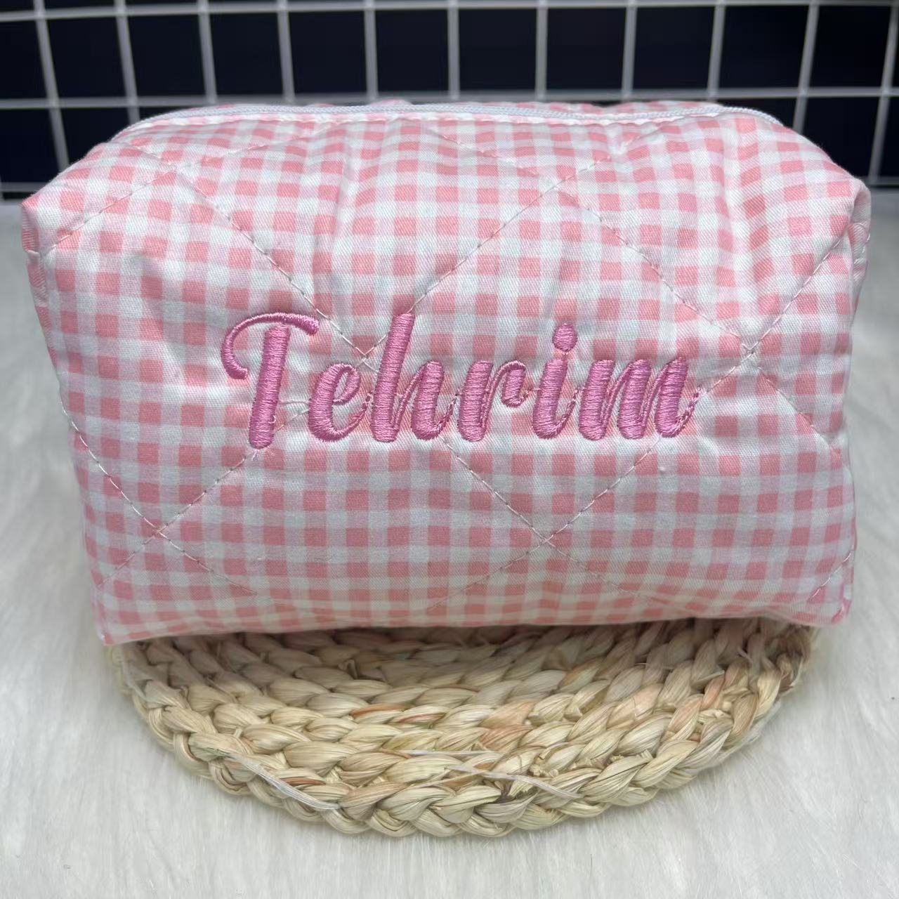Kosmetyczka w paski o dużej po – Embroidery Name recenzja i cena
